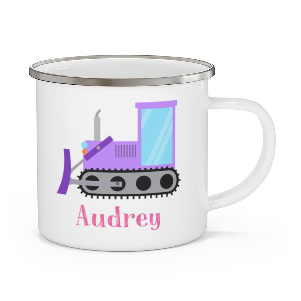 Custom Name Truck Children's Enamel Campfire Mug XIV