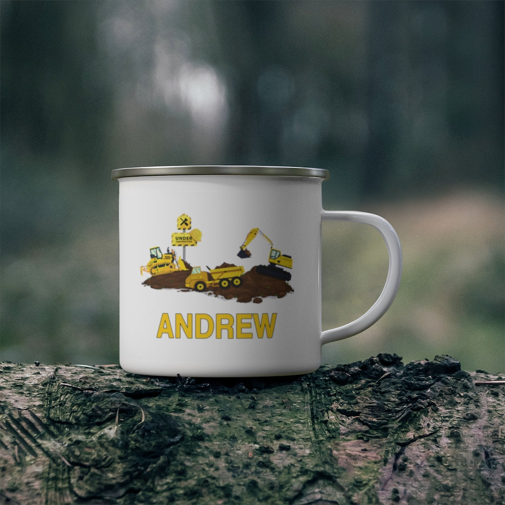 Custom Name Truck Children's Enamel Campfire Mug I
