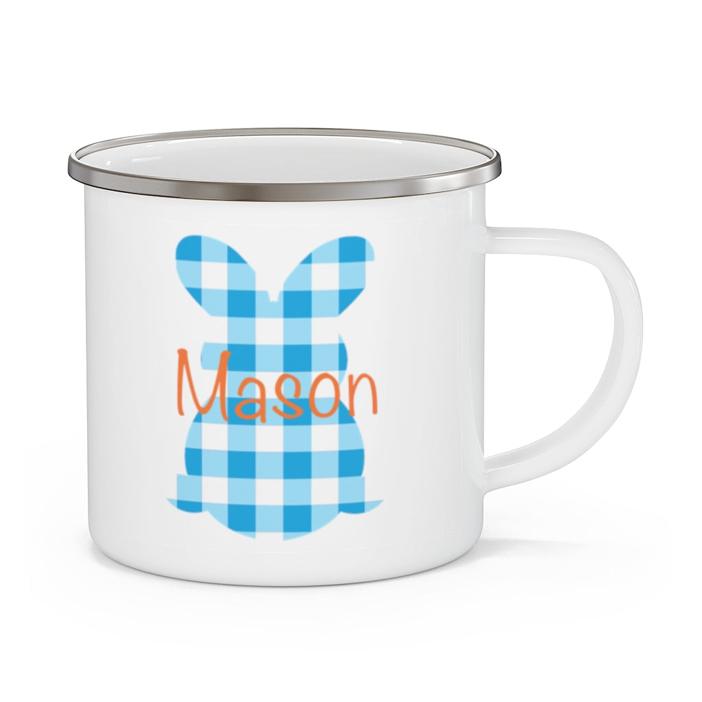 Custom Name Rabbit Easter Children's Enamel Campfire Mug IV
