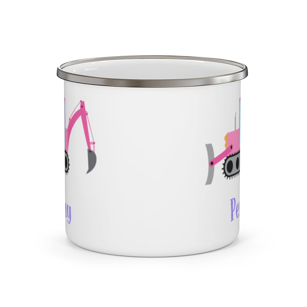 Custom Name Truck Children's Enamel Campfire Mug IX