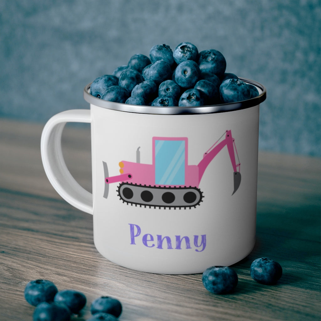 Custom Name Truck Children's Enamel Campfire Mug IX