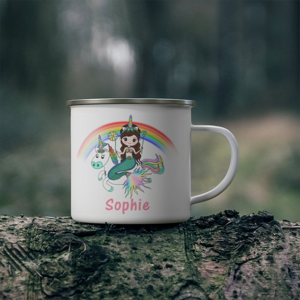 Custom Name Unicorn Enamel Campfire Mug XI