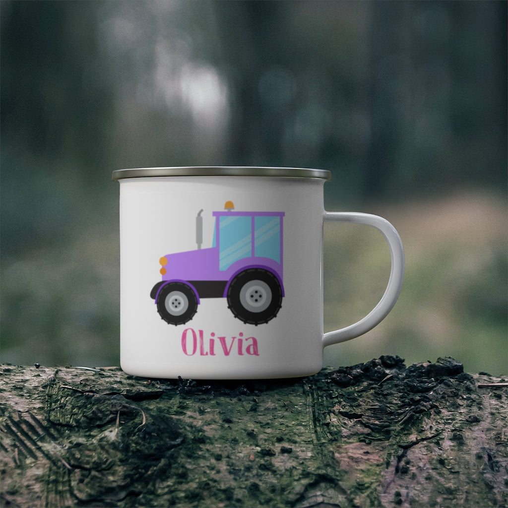 Custom Name Truck Children's Enamel Campfire Mug XI