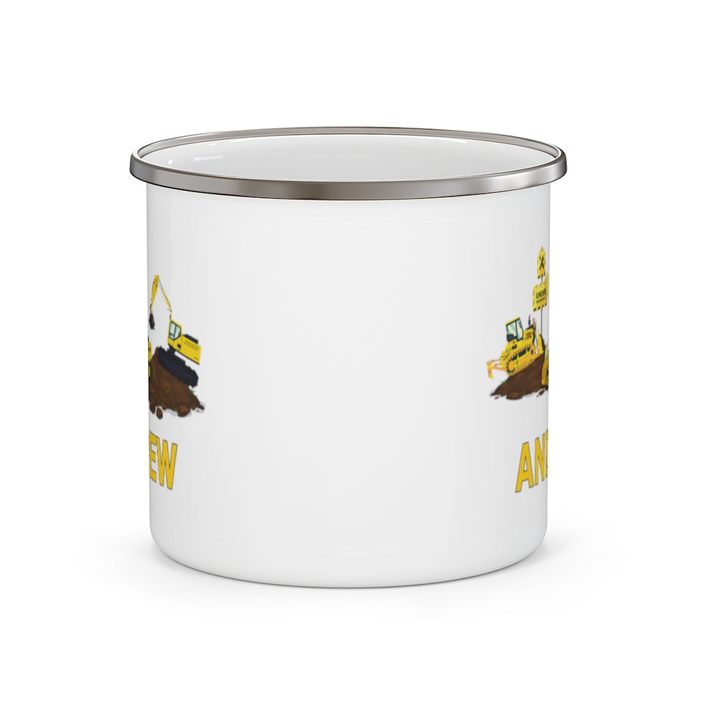 Custom Name Truck Children's Enamel Campfire Mug I
