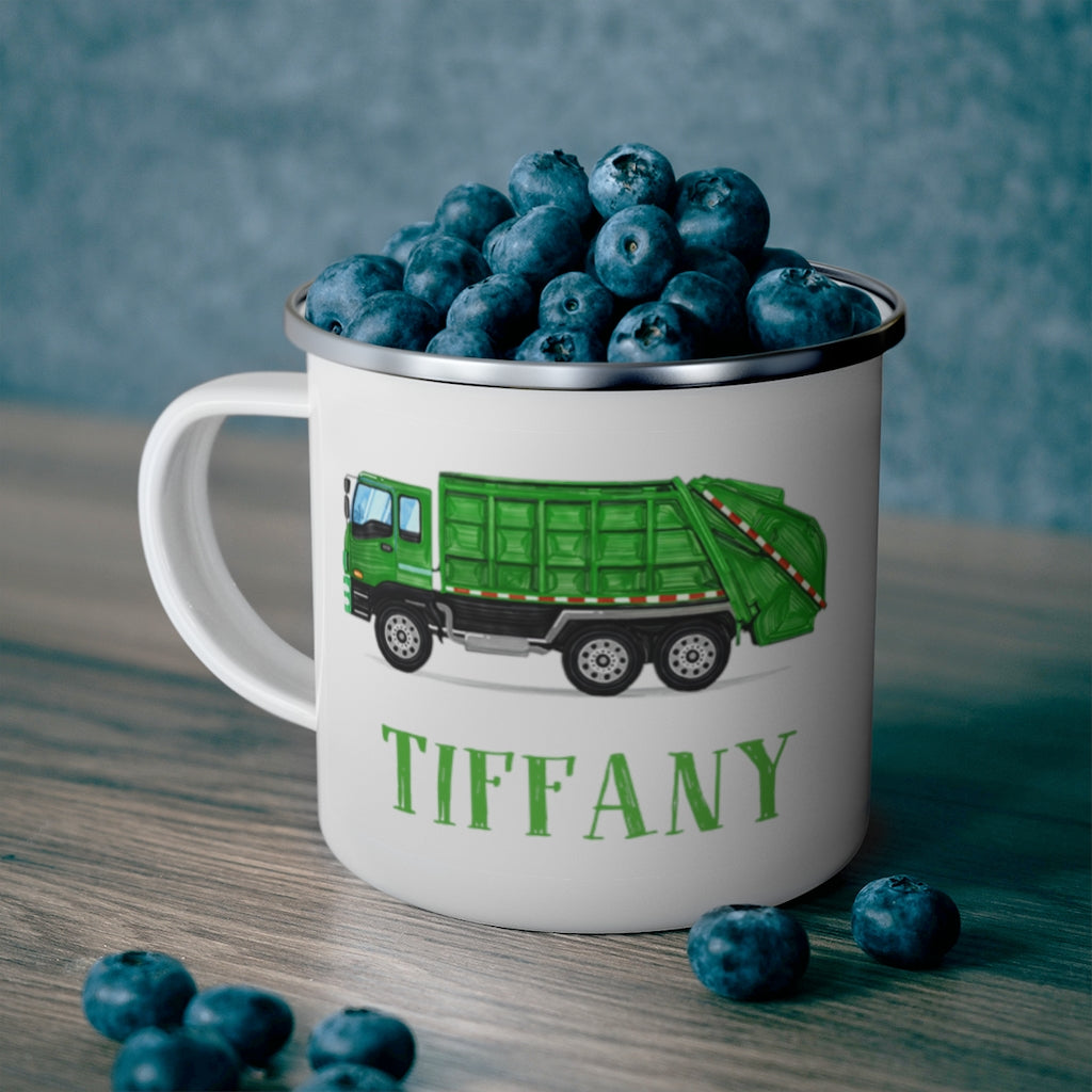Custom Name Truck Children's Enamel Campfire Mug XXVIII
