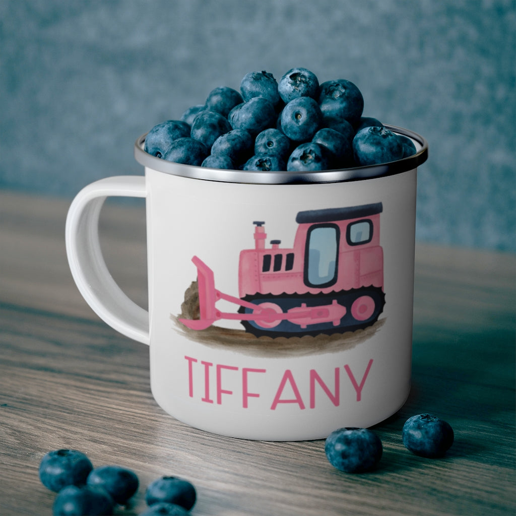 Custom Name Truck Children's Enamel Campfire Mug XIX