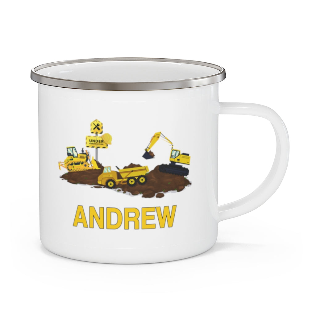 Custom Name Truck Children's Enamel Campfire Mug I