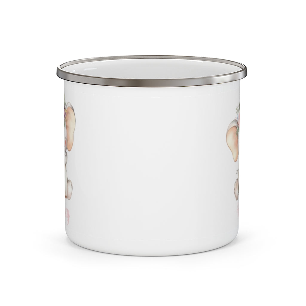 Custom Name Elephant Enamel Campfire Mug IV