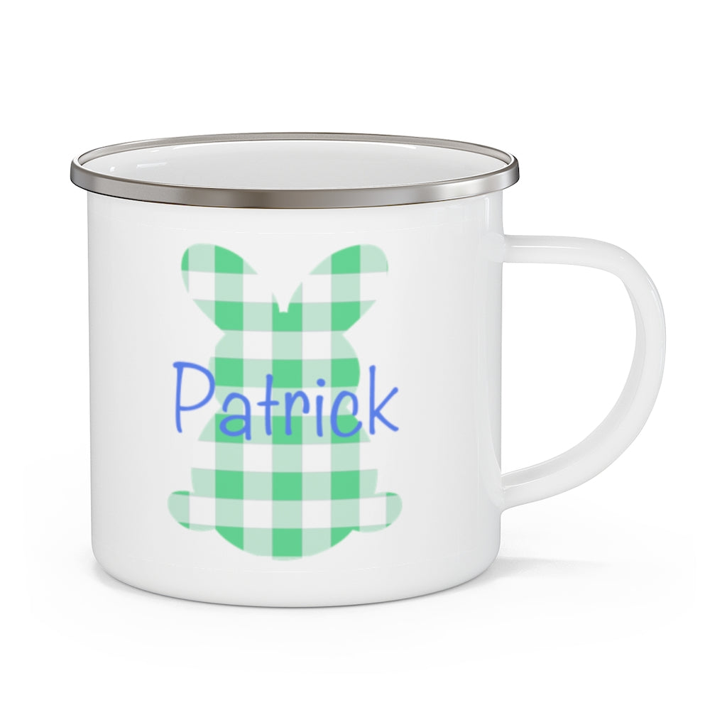Custom Name Rabbit Easter Children's Enamel Campfire Mug III