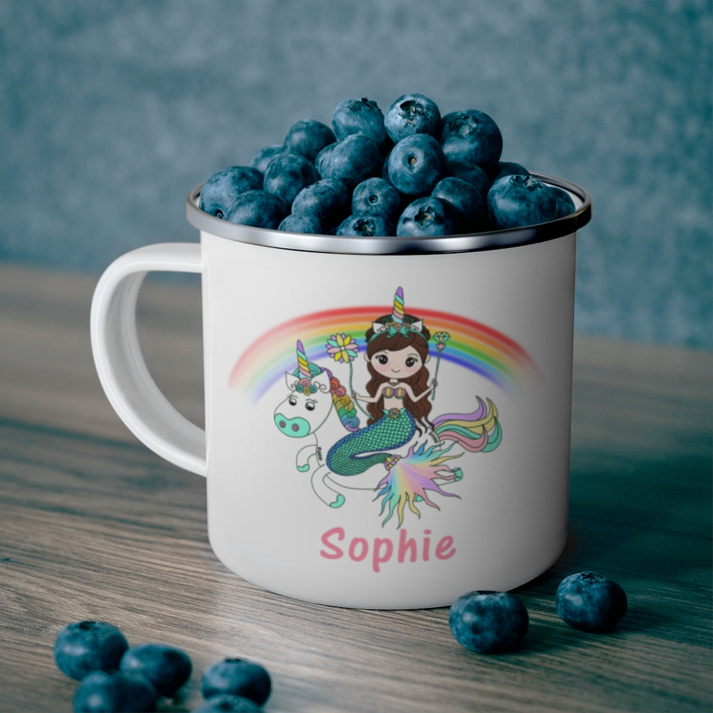Custom Name Unicorn Enamel Campfire Mug XI