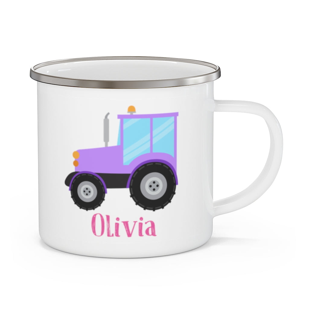 Custom Name Truck Children's Enamel Campfire Mug XI