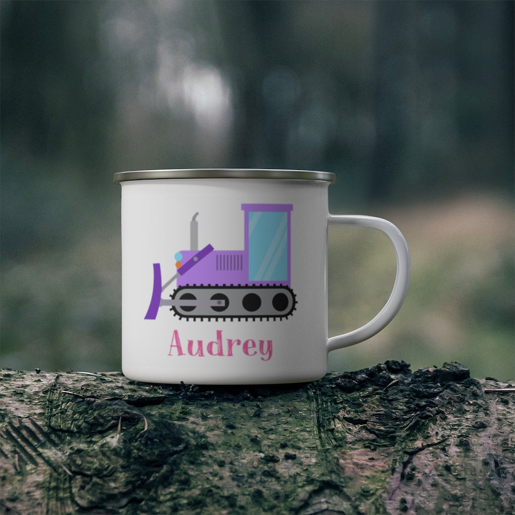 Custom Name Truck Children's Enamel Campfire Mug XIV
