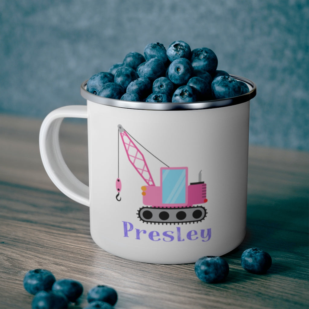 Custom Name Truck Children's Enamel Campfire Mug XIII