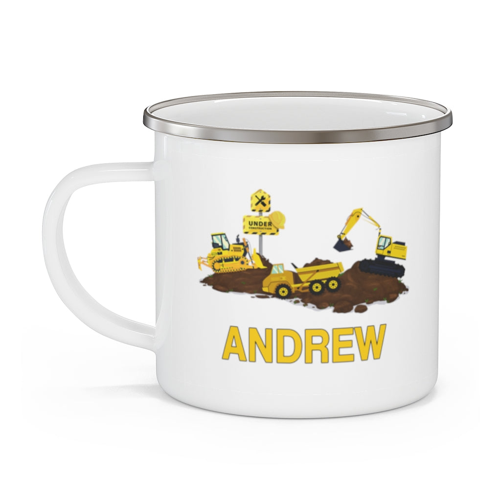 Custom Name Truck Children's Enamel Campfire Mug I