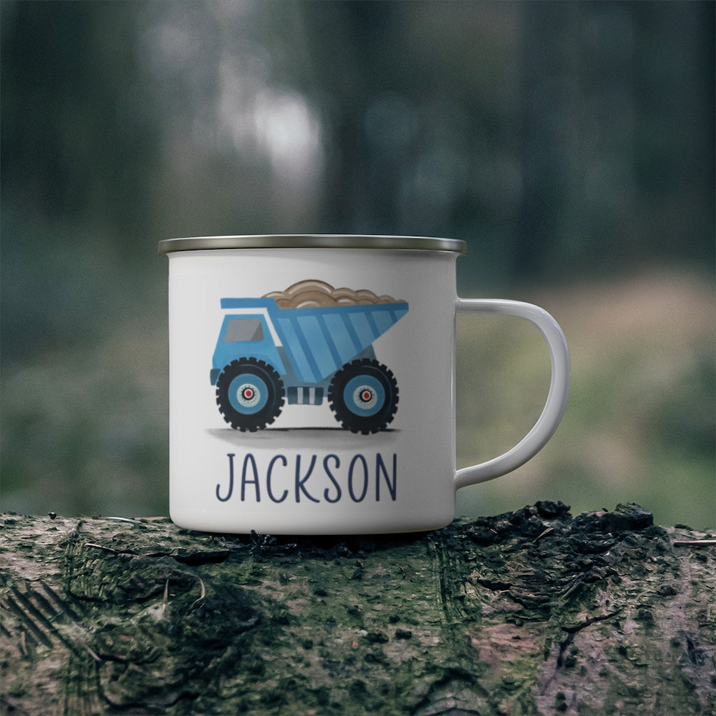 Custom Name Truck Children's Enamel Campfire Mug VI