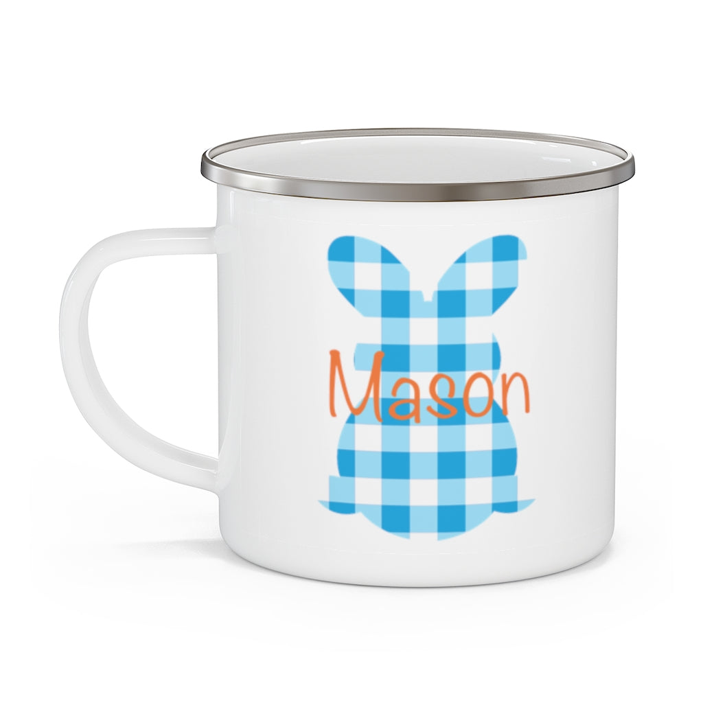 Custom Name Rabbit Easter Children's Enamel Campfire Mug IV