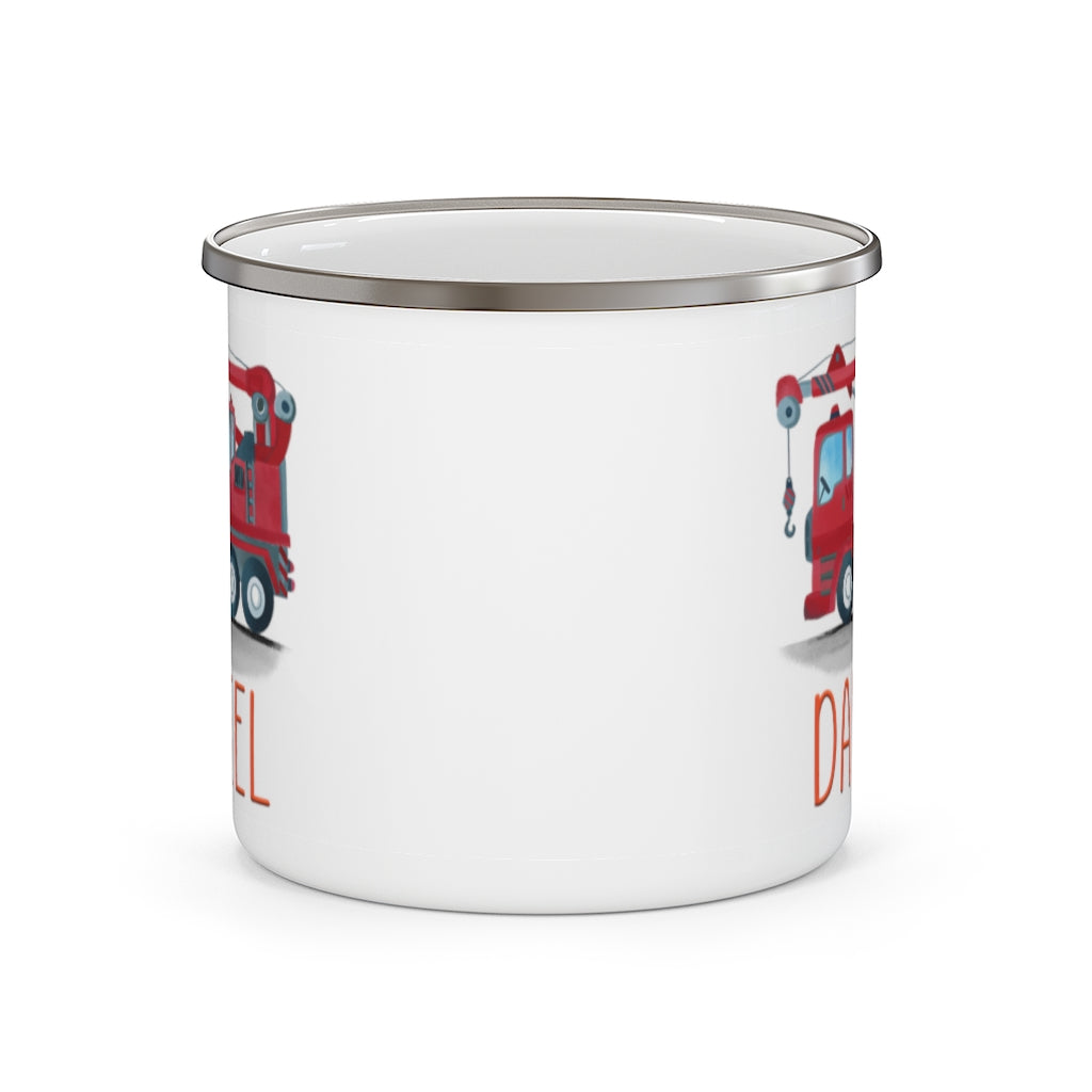 Custom Name Truck Children's Enamel Campfire Mug V