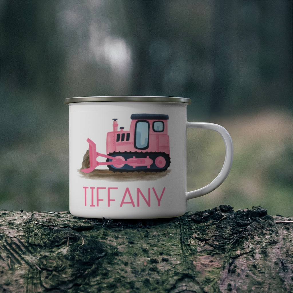 Custom Name Truck Children's Enamel Campfire Mug XIX