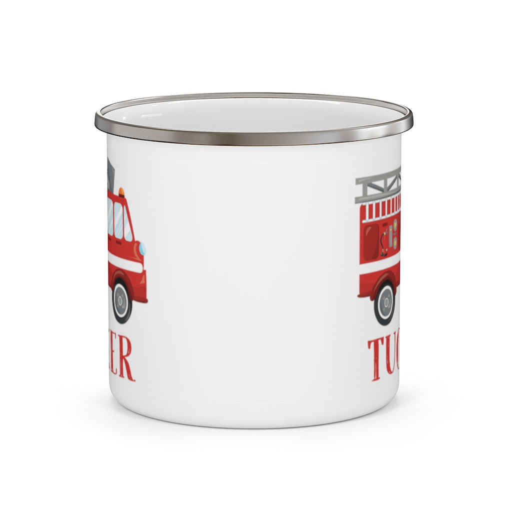 Custom Name Firefighter Children's Enamel Campfire Mug II