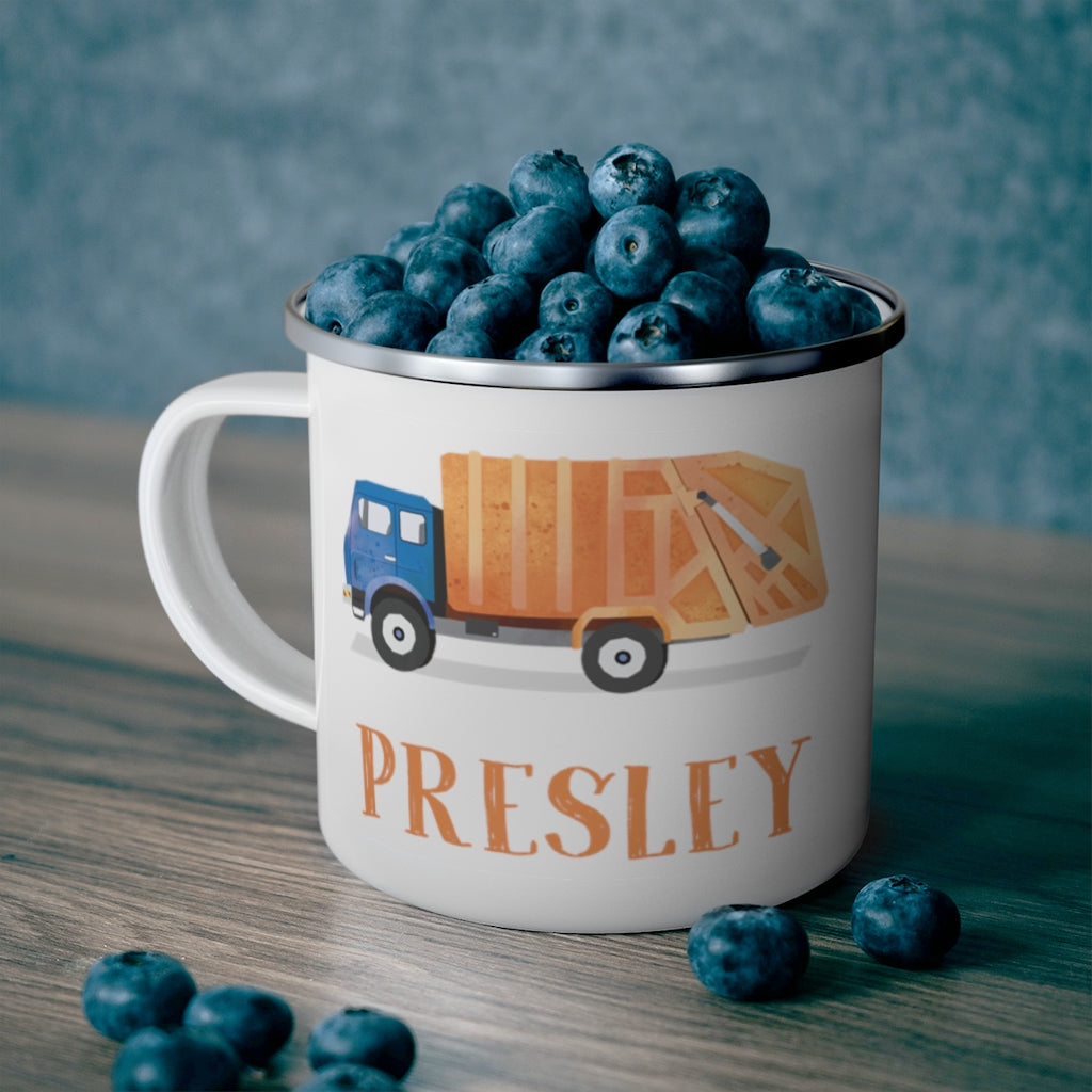 Custom Name Truck Children's Enamel Campfire Mug XXVI