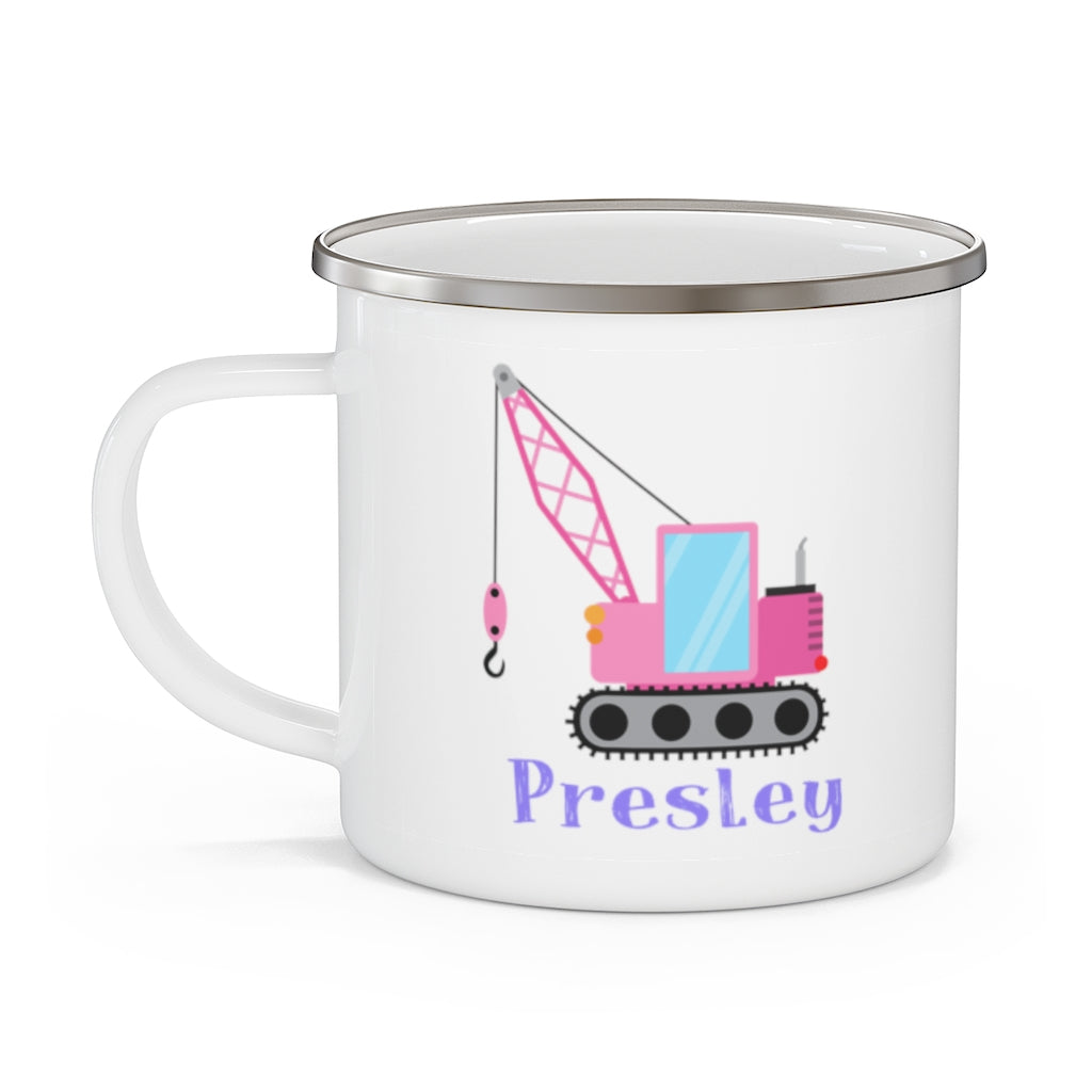 Custom Name Truck Children's Enamel Campfire Mug XIII