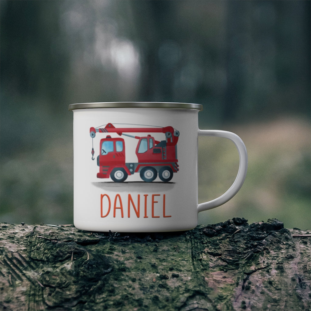 Custom Name Truck Children's Enamel Campfire Mug V