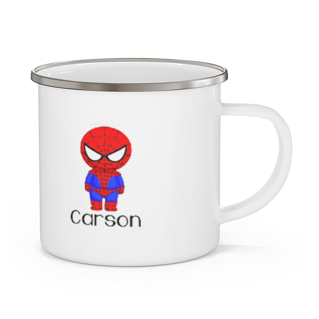 Personalized Name Hero Kid's Enamel Campfire Mug -Made in USA