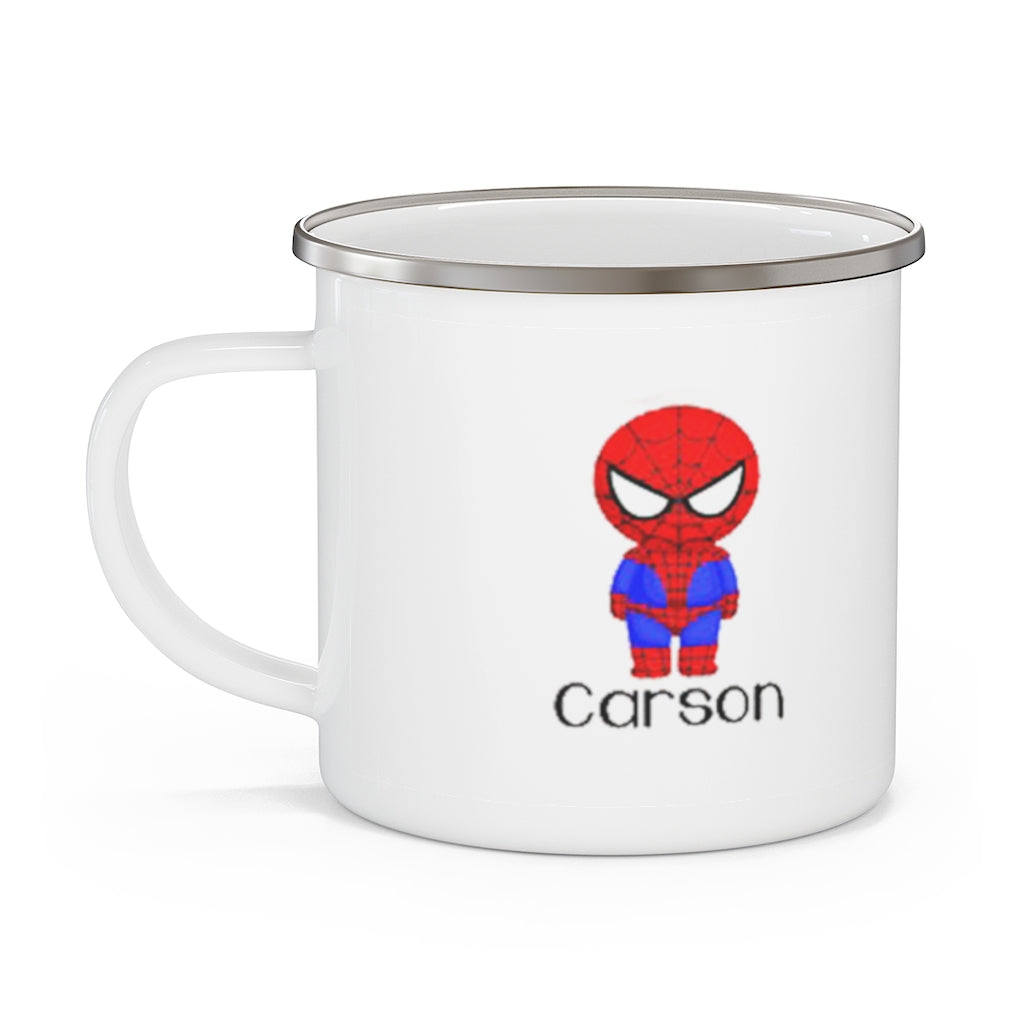 Personalized Name Hero Kid's Enamel Campfire Mug -Made in USA
