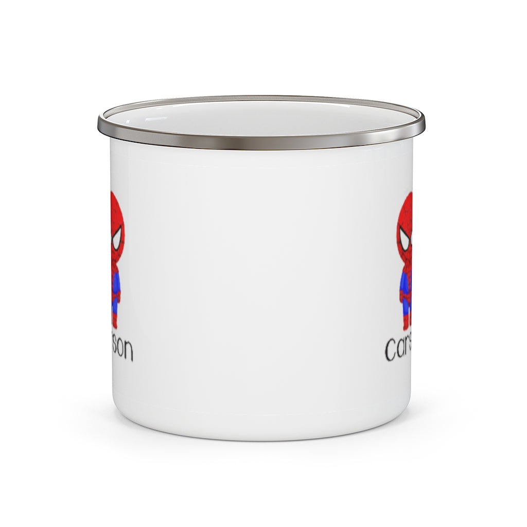Personalized Name Hero Kid's Enamel Campfire Mug -Made in USA