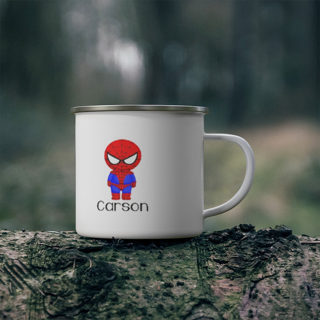 Personalized Name Hero Kid's Enamel Campfire Mug -Made in USA