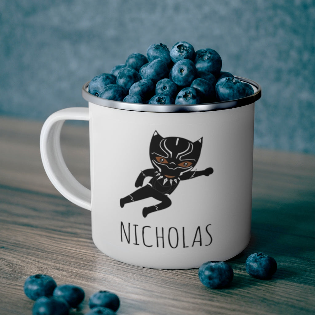 Personalized Name Hero Kid's Enamel Campfire Mug -Made in USA