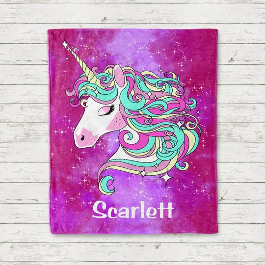 Custom UNICORN Name Blankets