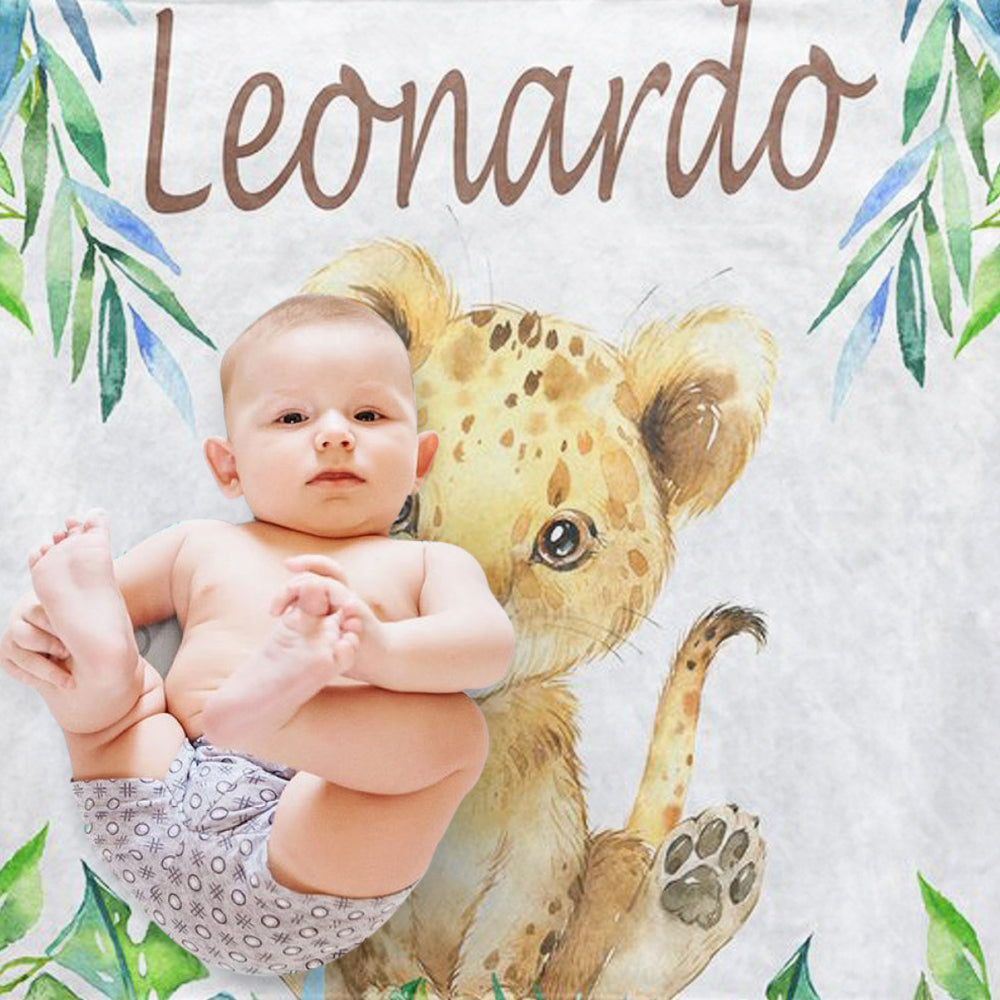 Custom Animal Boy Name Blanket