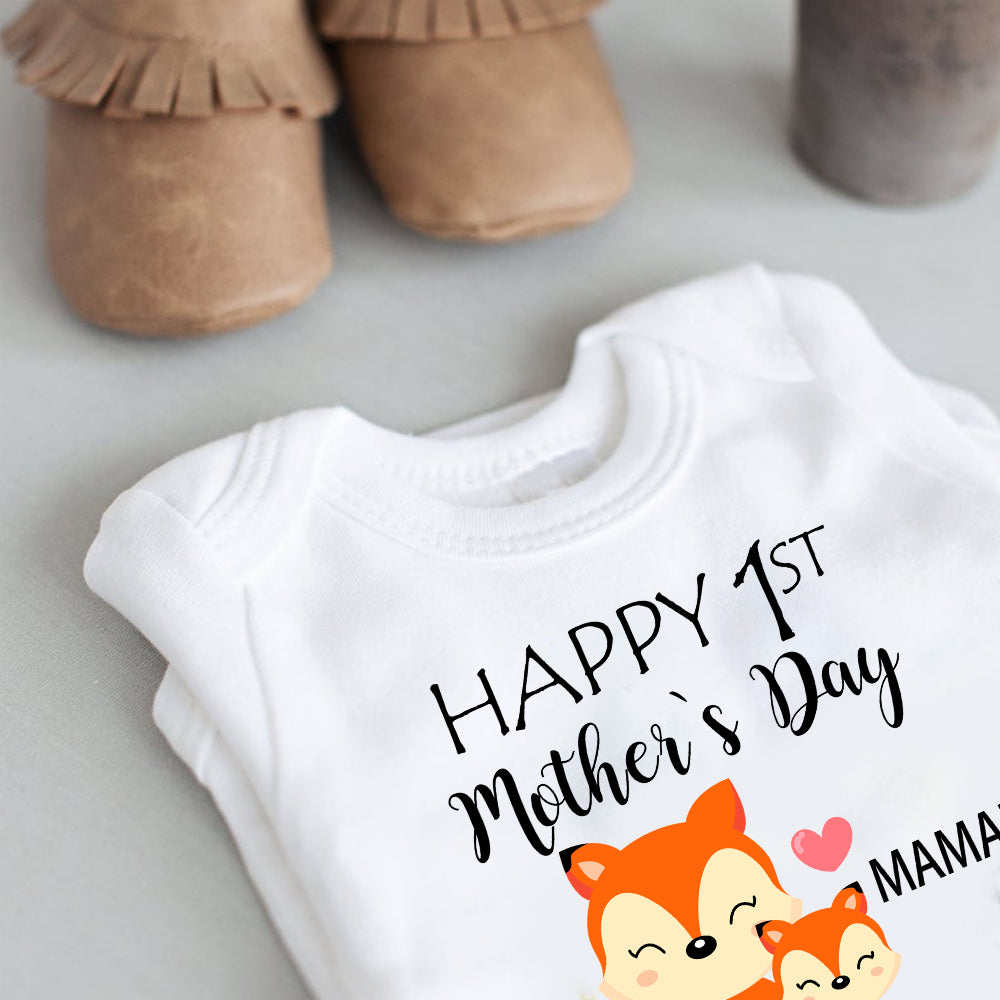 Custom Two Fox Mother's Day Baby Onesie
