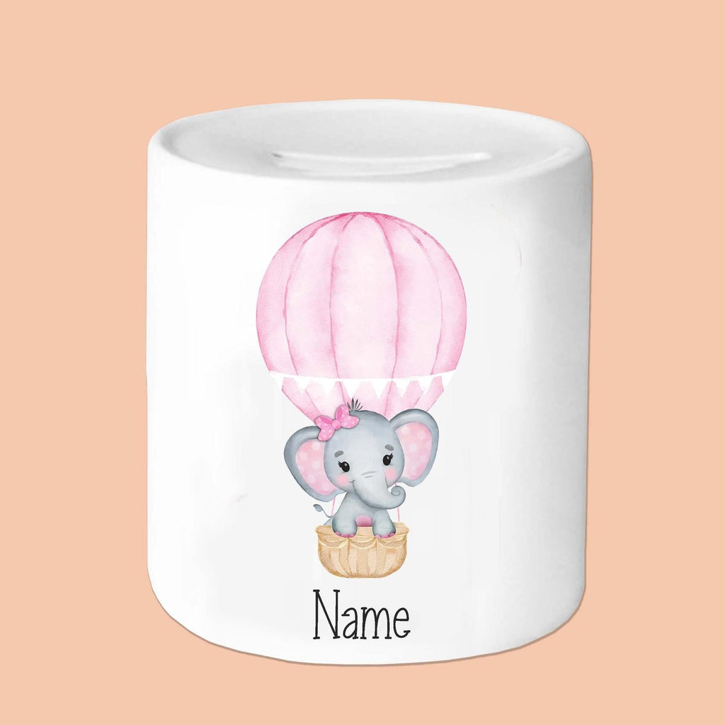 Personalized Elephant Money Box I01 - Air Balloon