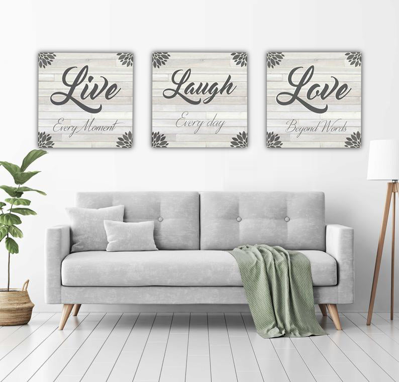 Live Laugh Love Canvas Art Set - BUY 2 SAVE 10%