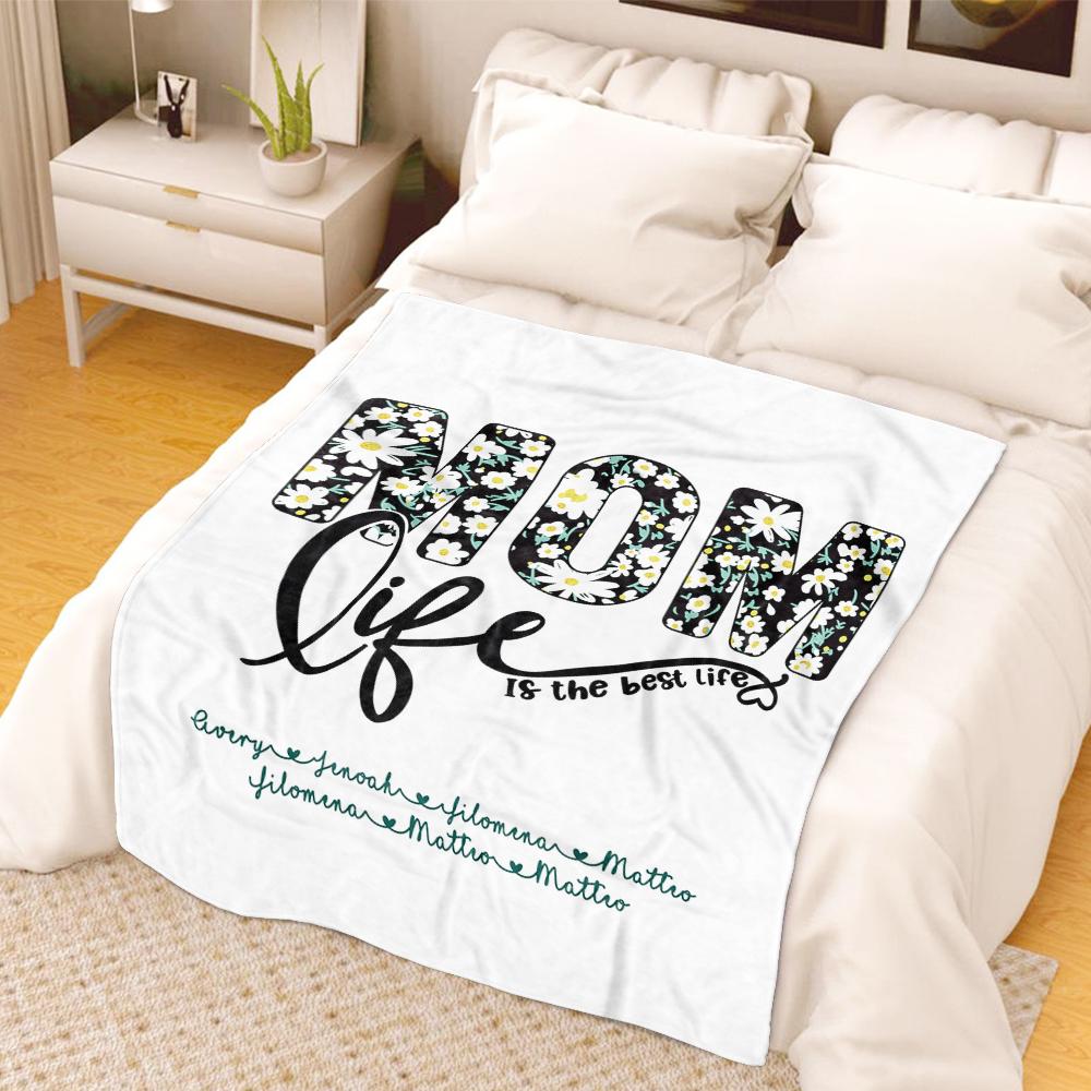 Personalized Daisy Fleece Blankets with Your Nick & Kids' Names II
