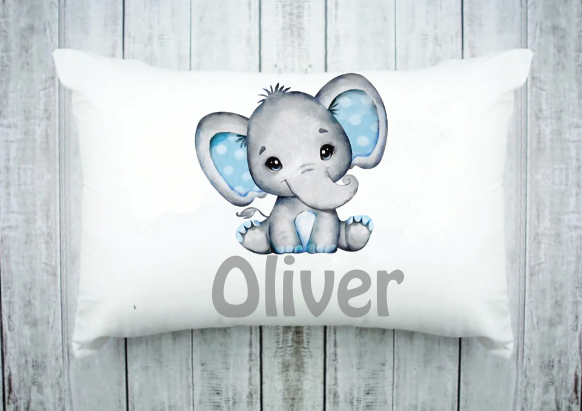 Personalized Kids Name Pillow 40 -Elephant Right