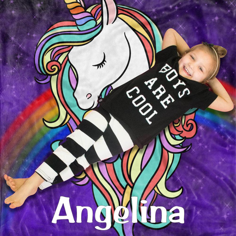 Custom Magical Unicorn Cozy Plush Fleece Blanket
