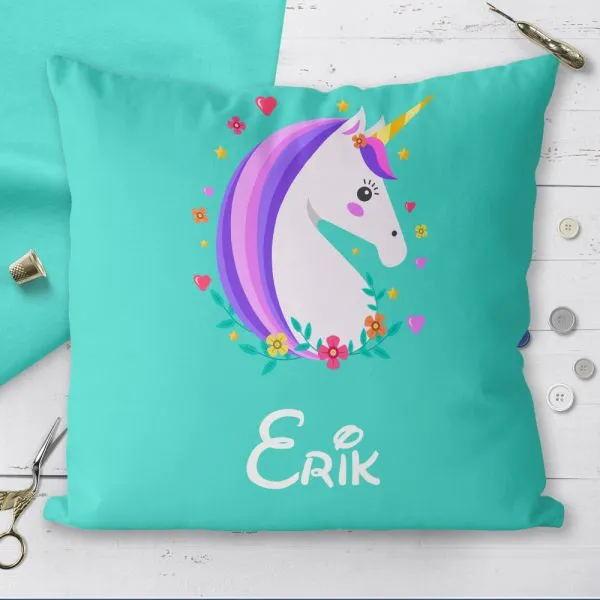 Custom Baby Girl Unicorn Name Pillow, Personalized Baby Girl Lovey Pillow, Custom Baby Girl Pillow, Personalized Baby Girl Unicorn Pillow