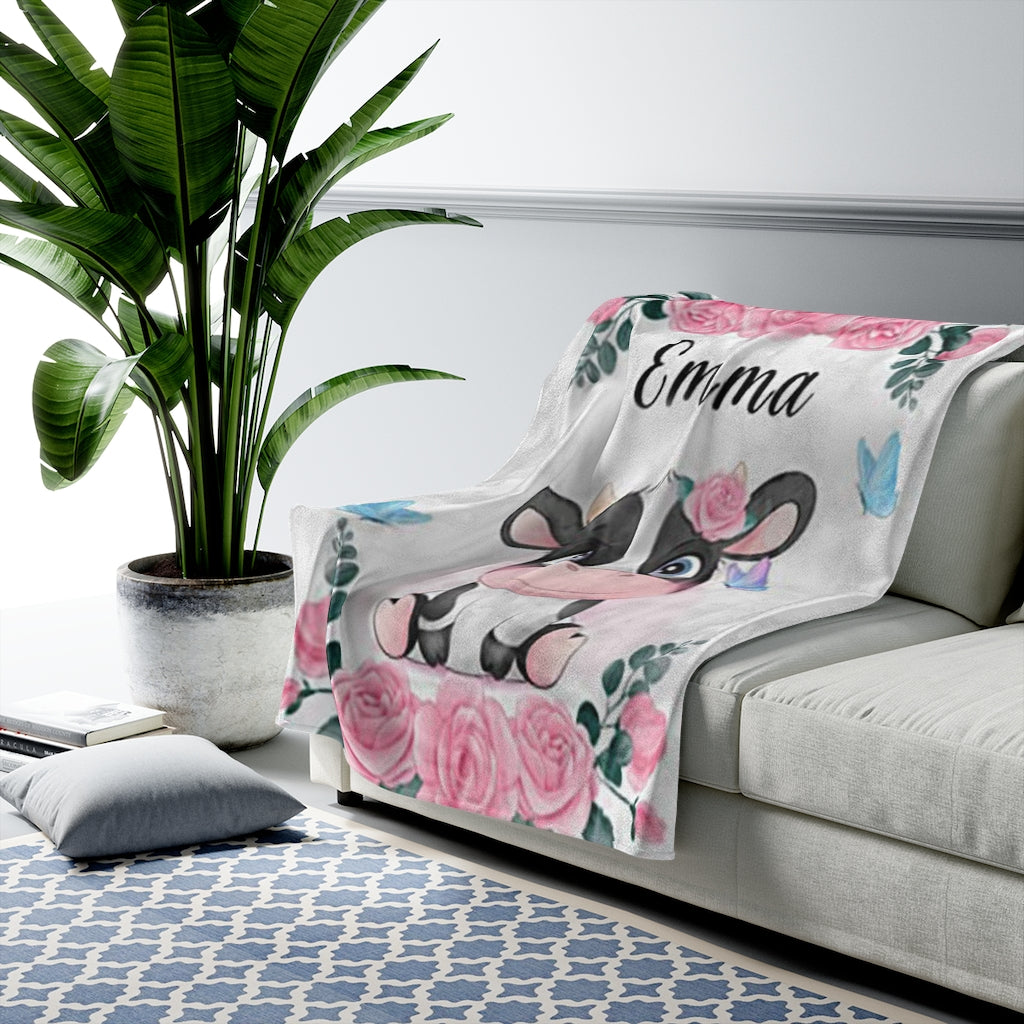 Custom Animal Girl Name Blanket