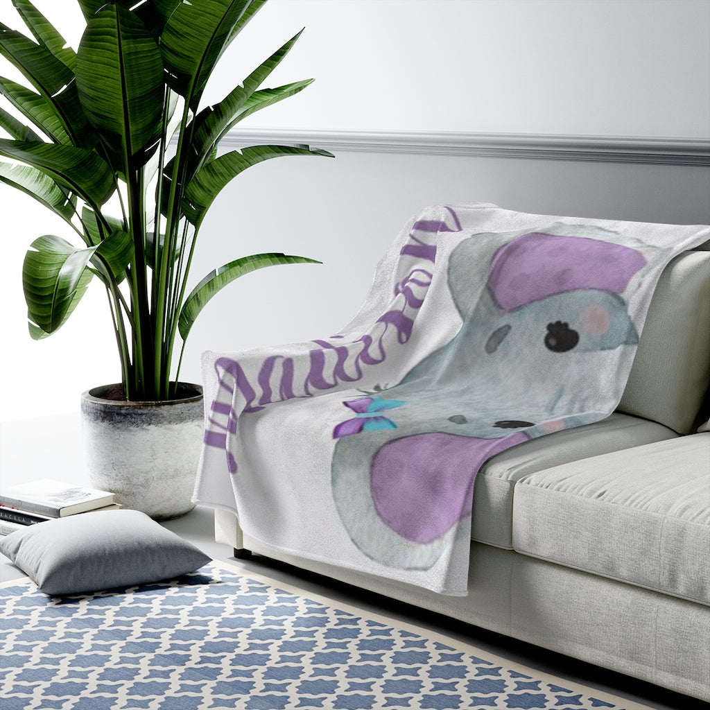 Custom Name Elephant Baby Boy and Girl Blanket