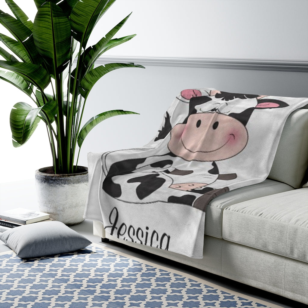 Custom Animal Baby Boy and Girl Name Blanket