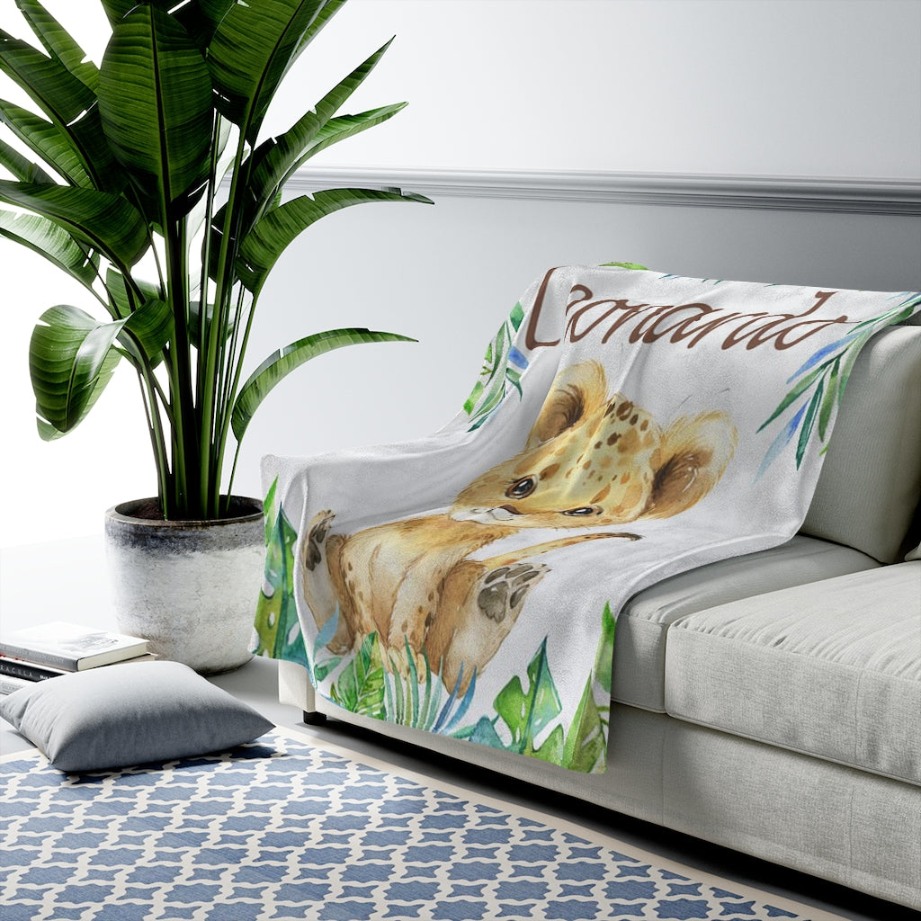 Custom Animal Boy Name Blanket
