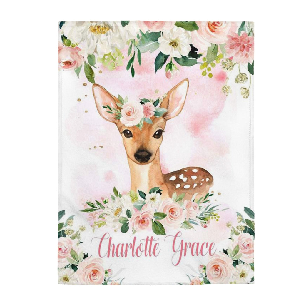 Custom Name Animal Baby Boy Blanket