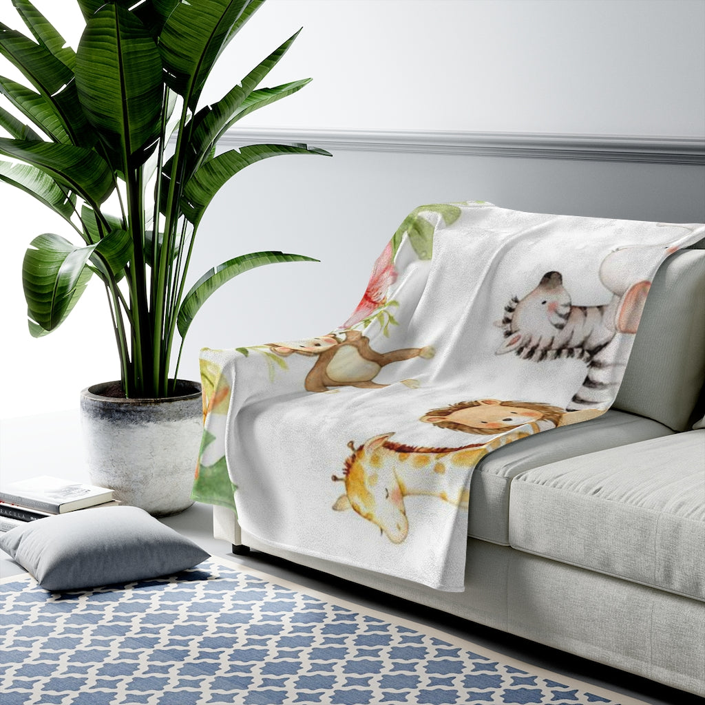 Custom Animal Boy and Girl Name Blanket